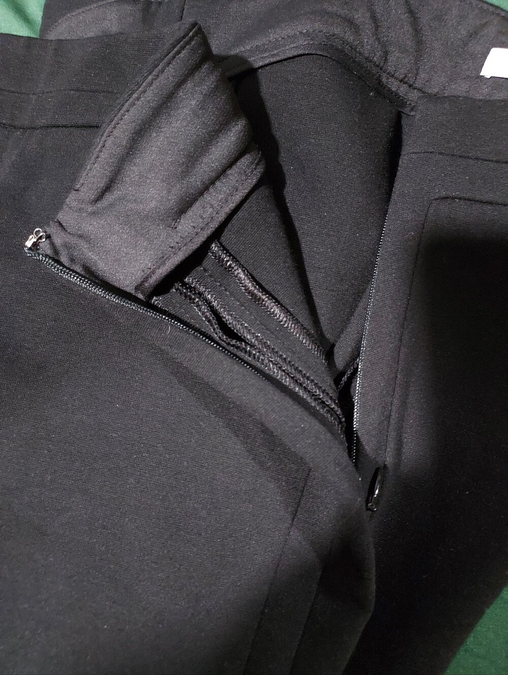 Diane Von Furstenberg Size 6 Ponte Black Pants Side Zip Career Office Business - Picture 15 of 16